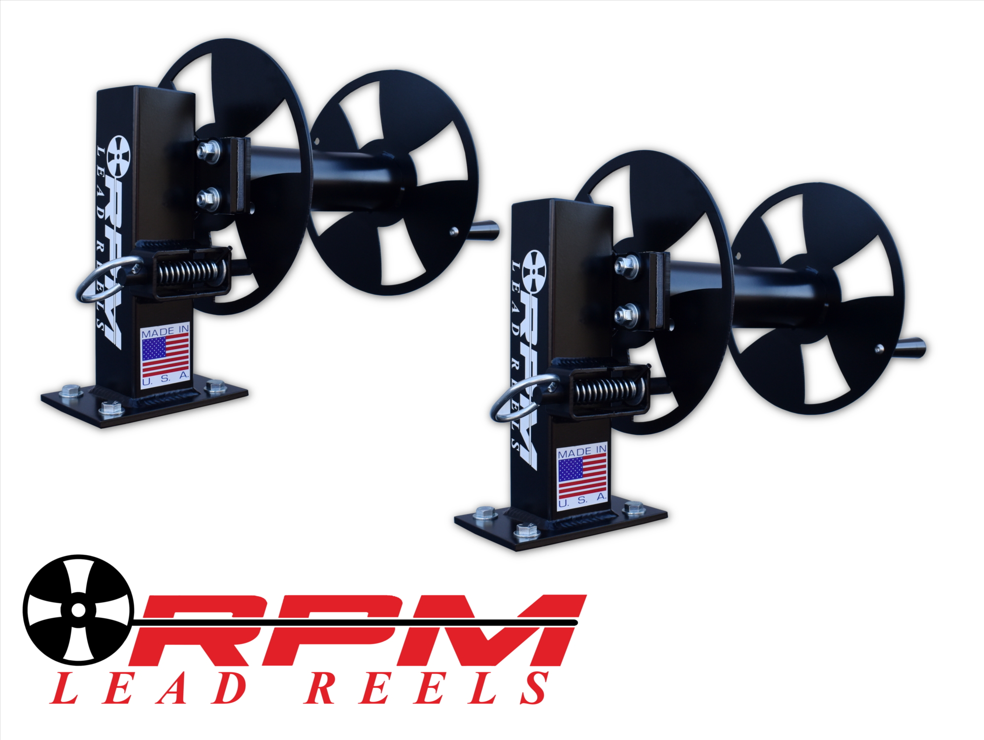 Pair of 10'' Single Fixed Base Lead Reels
